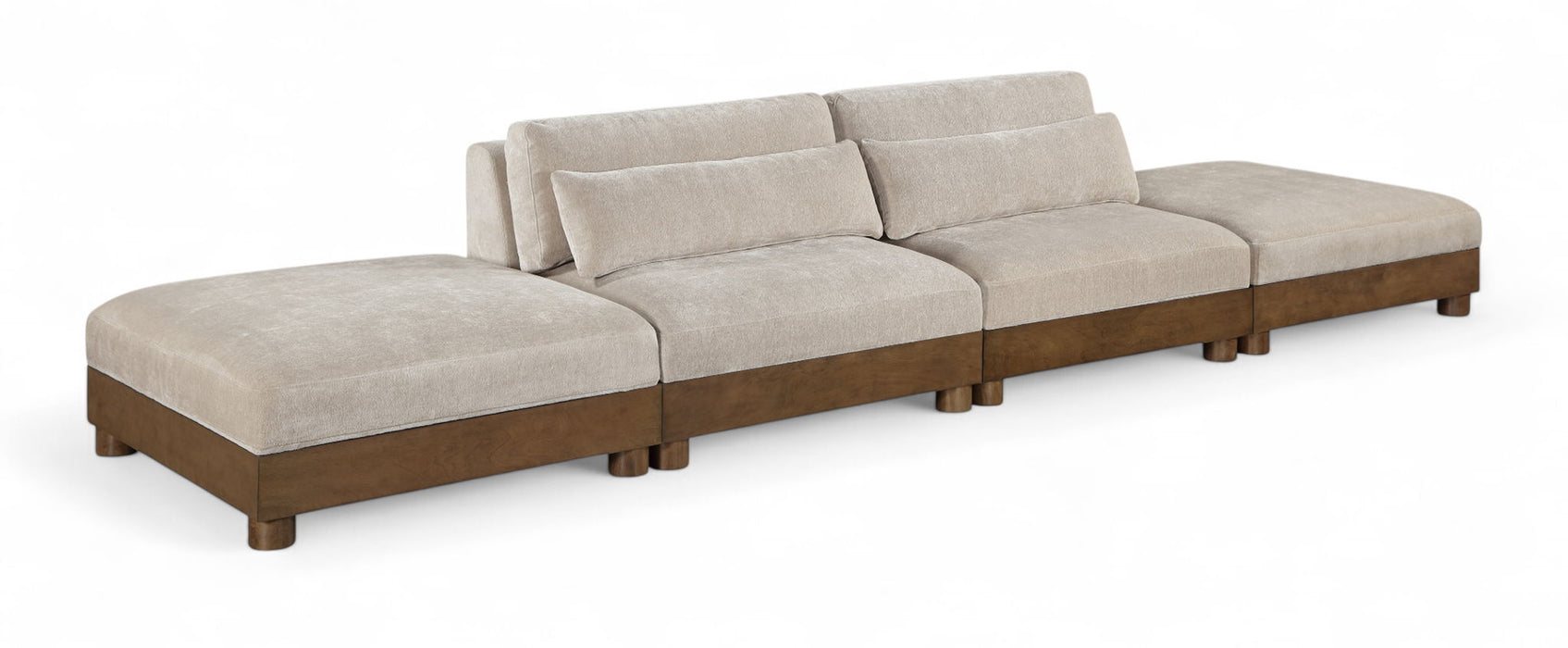 Turin 160" Chenille Fabric Upholstered 4pc. Modular Sofa