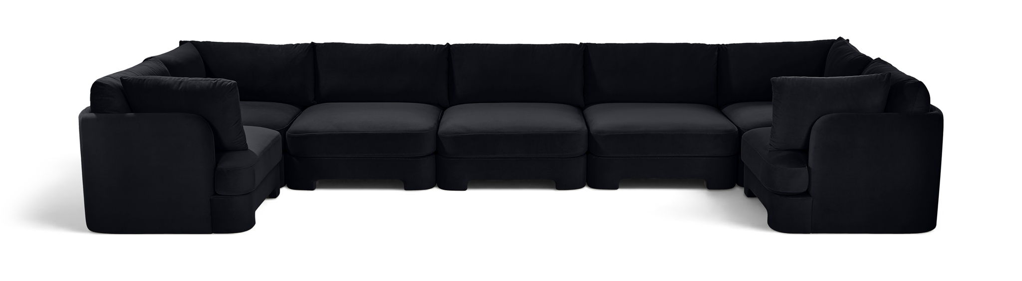 Hammond 185" Velvet Performance Fabric Upholstered 7pc. Modular Sectional