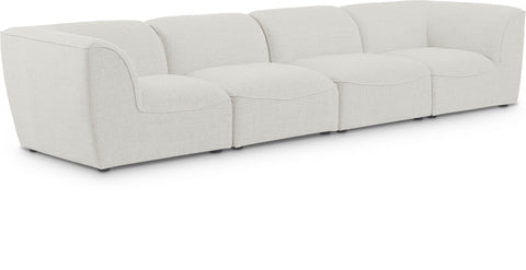 Miramar 142" Linen Textured Fabric Upholstered 4pc. Modular Sofa