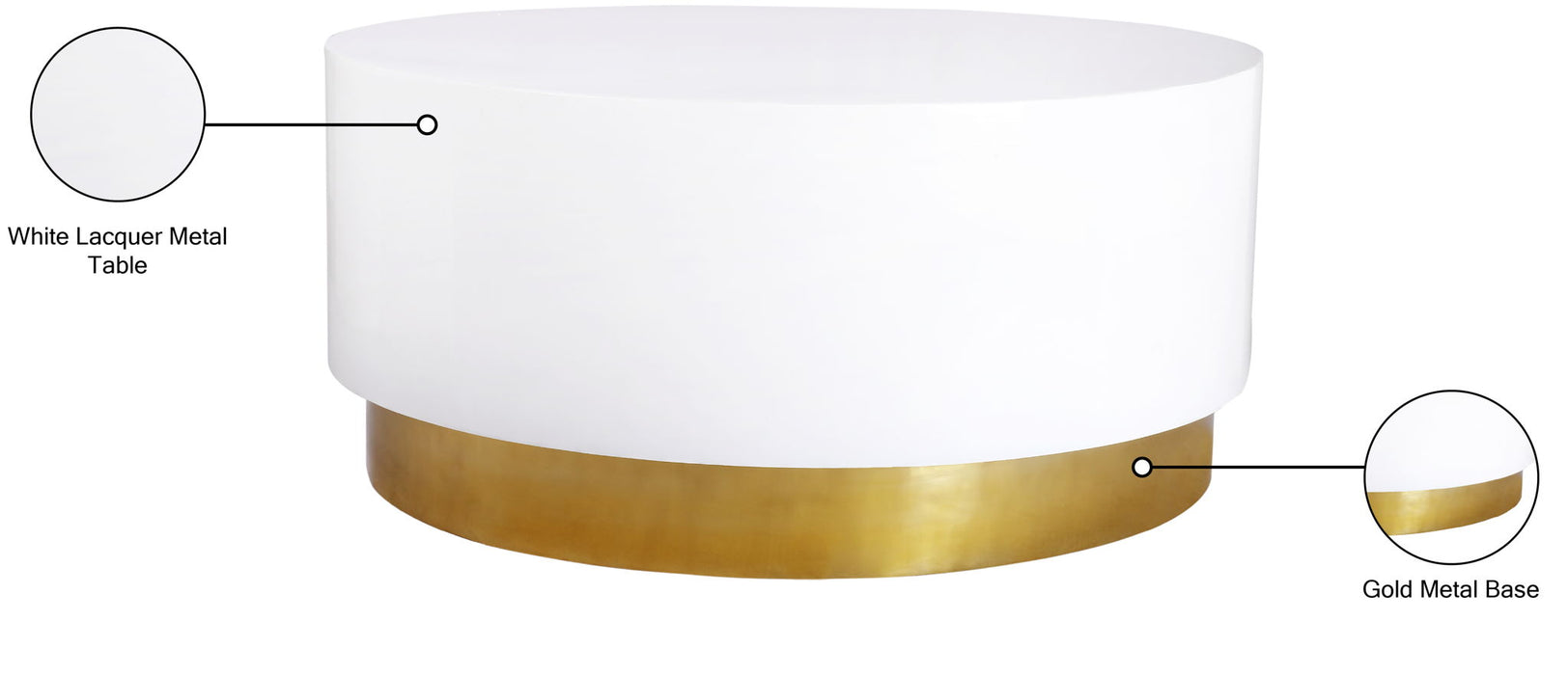 Mesa de centro con cubierta lacada con base de metal Deco