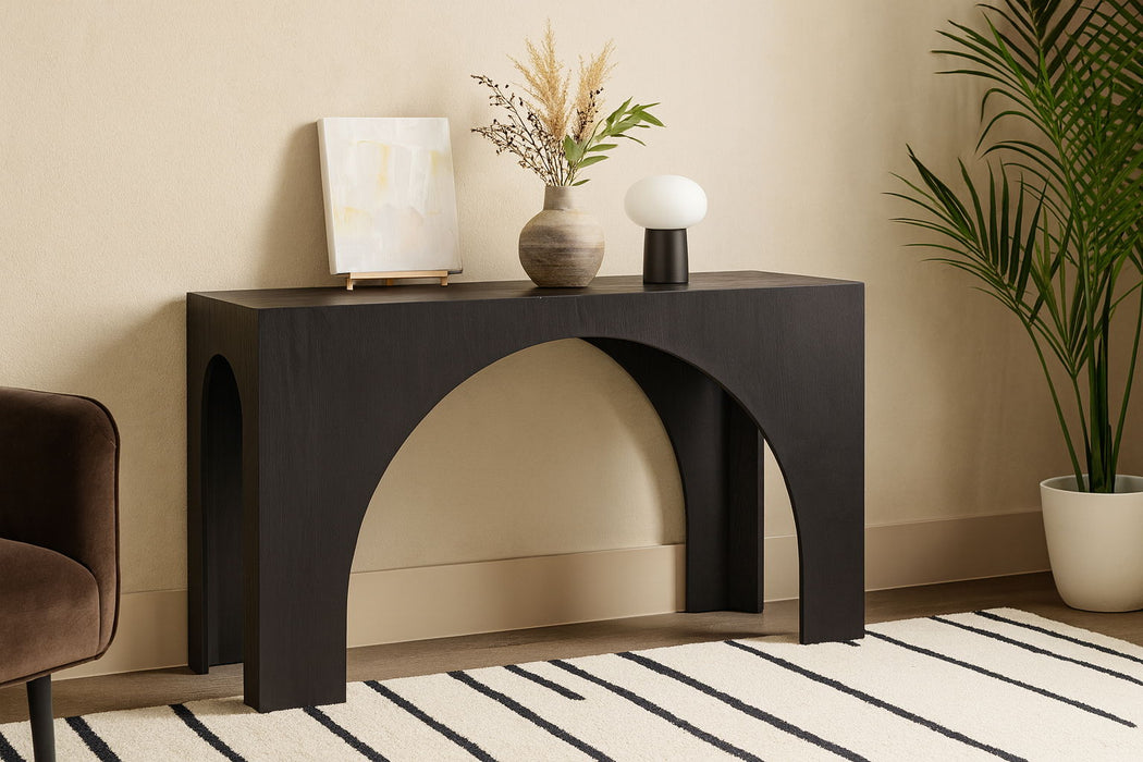 Arch Oak Wood Console Table