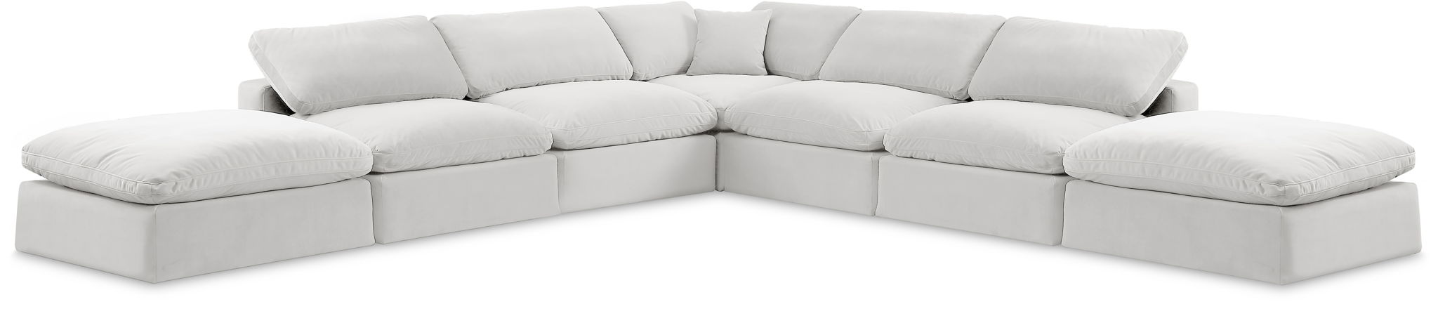 Seccional modular tapizado de terciopelo Comfy de 157" de 7 piezas