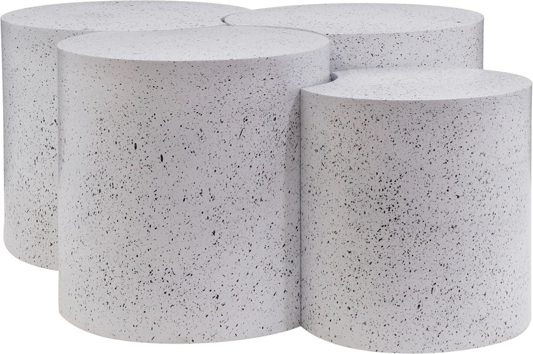 Dimple Terrazzo Pattern Iron Nesting 4pc. Modular Coffee Table