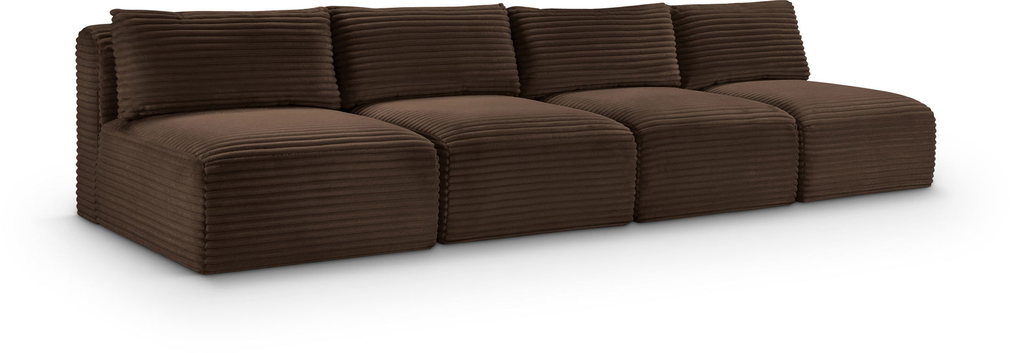Shaggy 124" Corduroy Performance Fabric Upholstered Modular Sofa