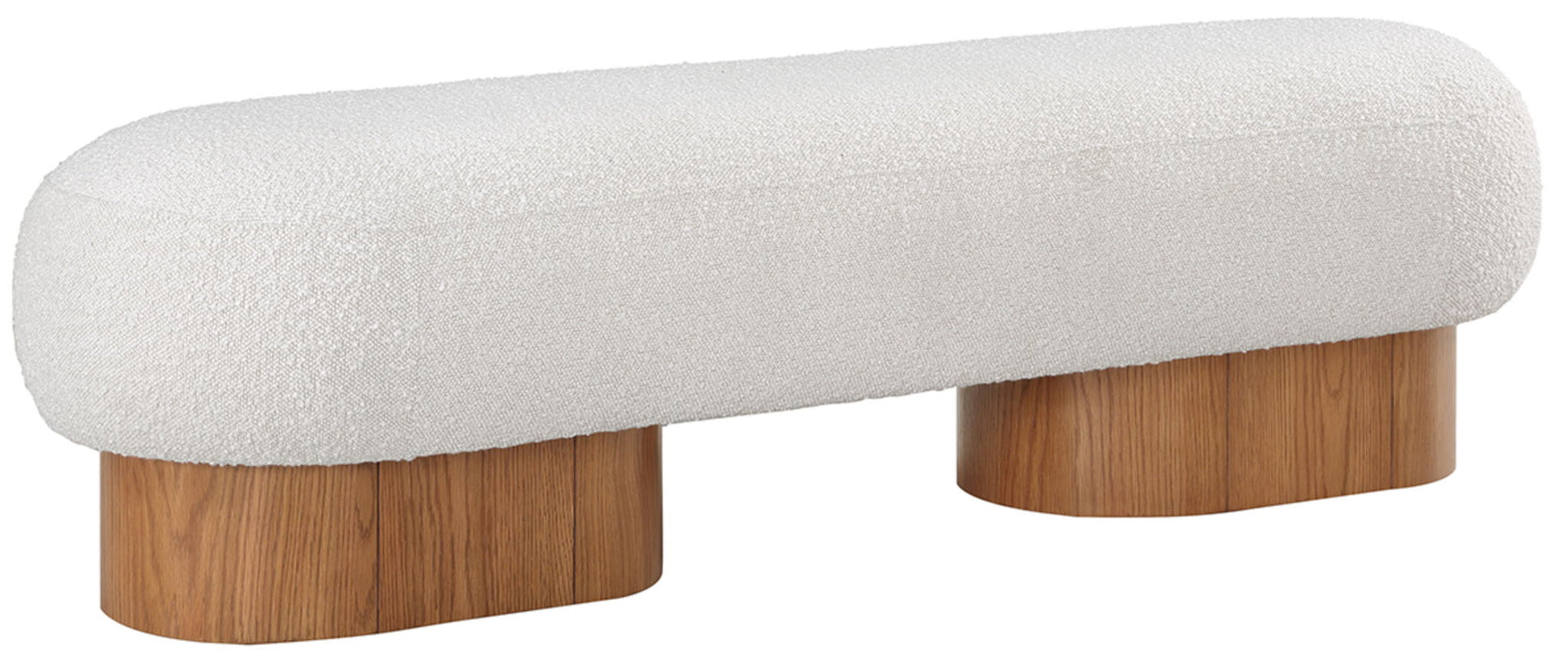 Banco tapizado de bouclé Robertson