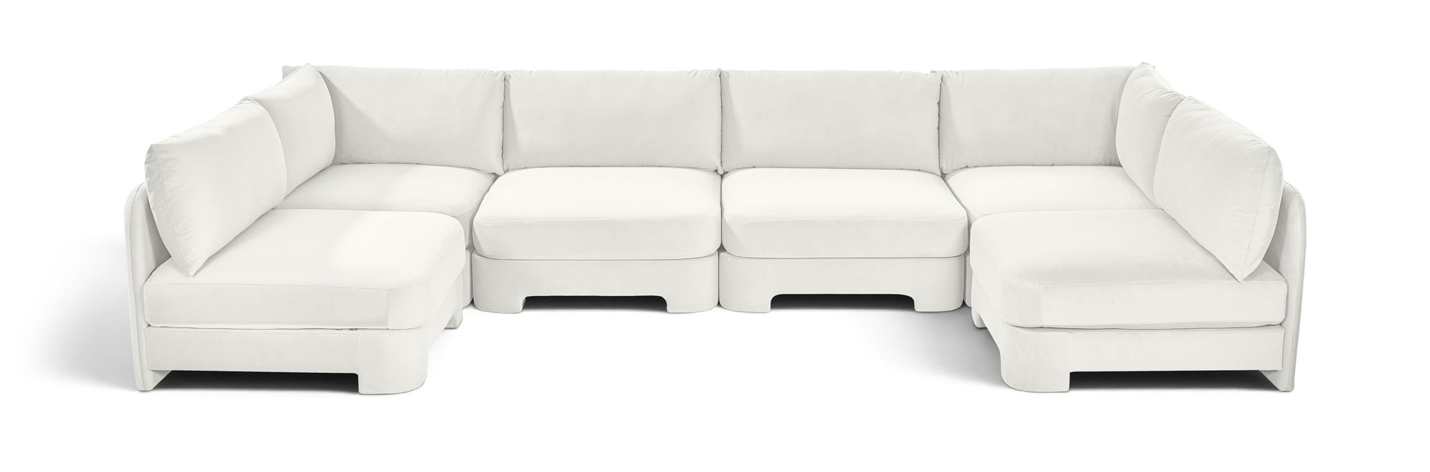 Hammond 148" Velvet Performance Fabric Upholstered 6pc. Modular Sectional