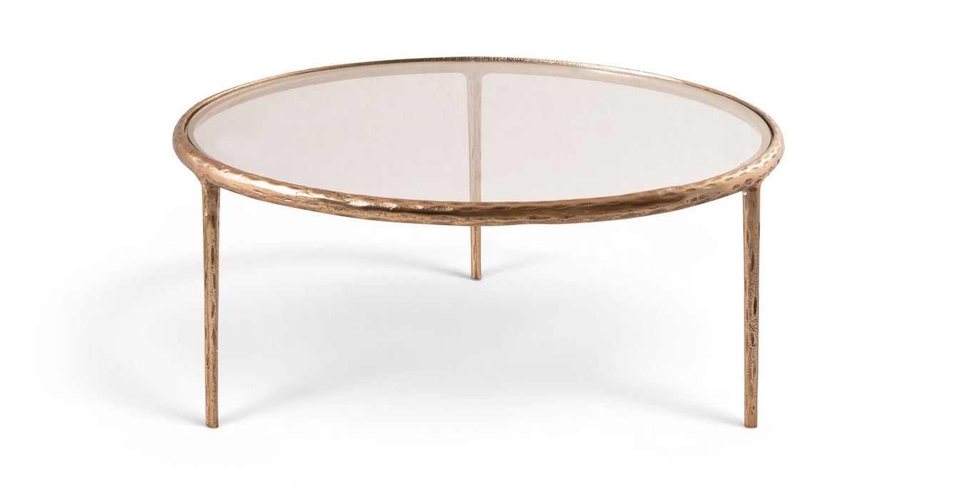 Evren Glass Top And Aluminum Base Coffee Table