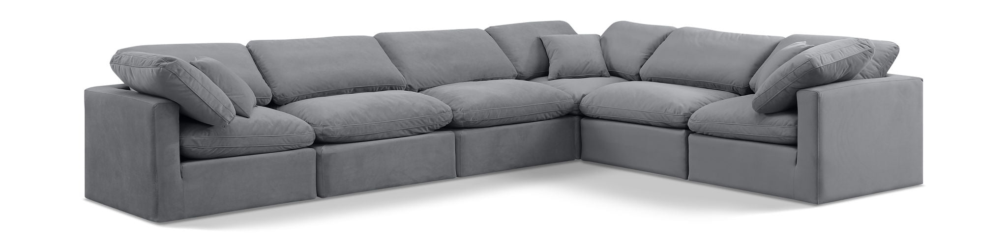 Indulge 140" Velvet Upholstered 6pc. Modular Sectional
