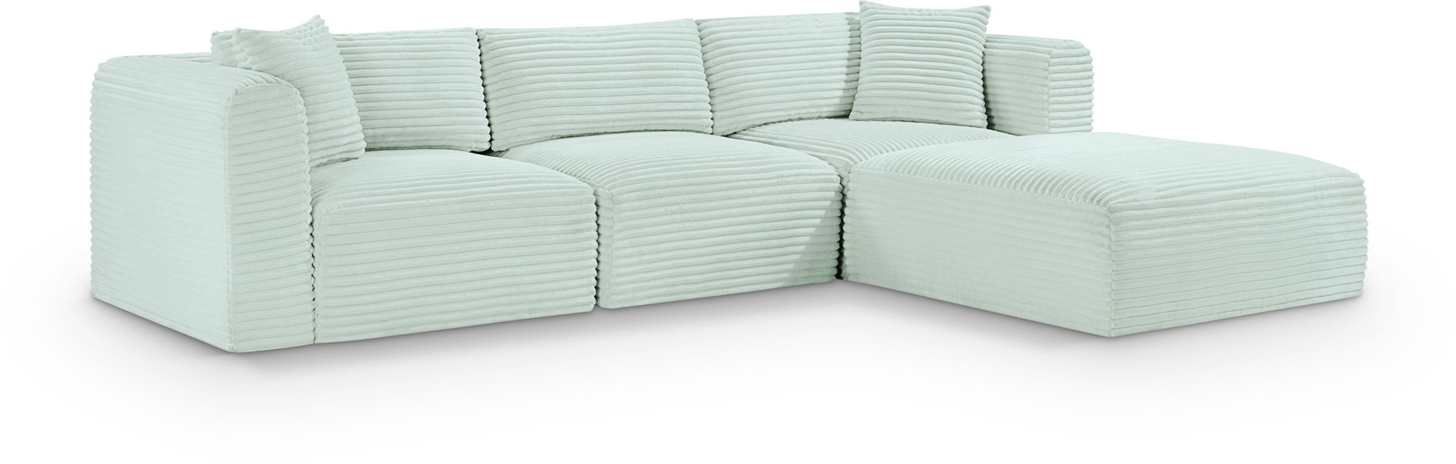 Shaggy 109" Corduroy Performance Fabric Upholstered Modular Sectional