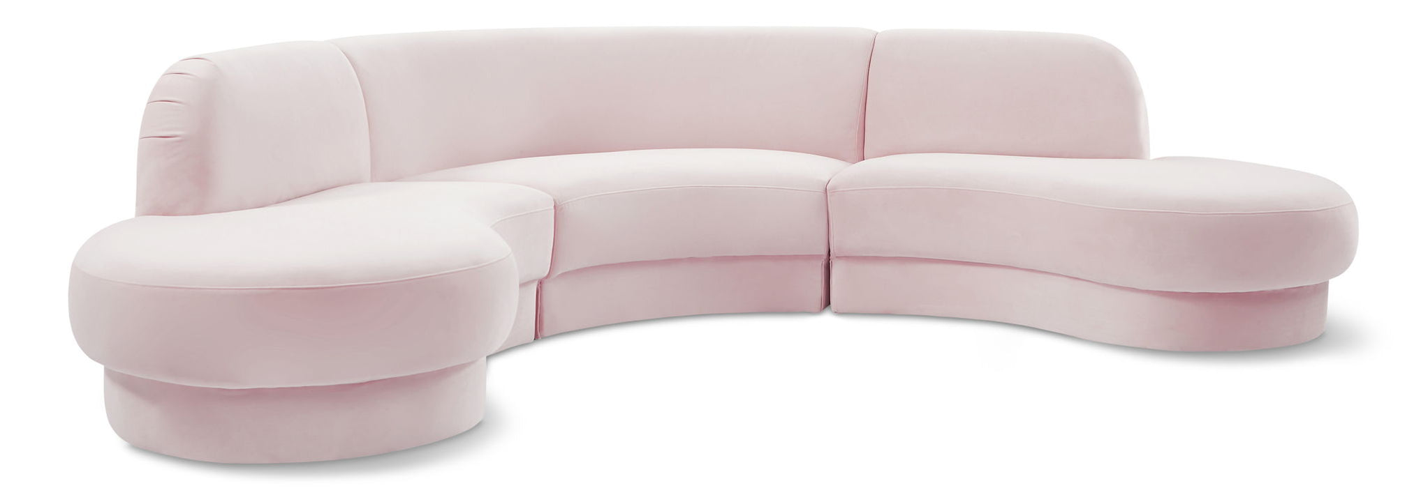 Rosa 135" Velvet Upholstered 3pc. Sectional