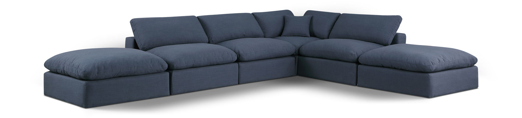 Comfy 157" Linen Textured Fabric Upholstered 6pc. Modular Sectional