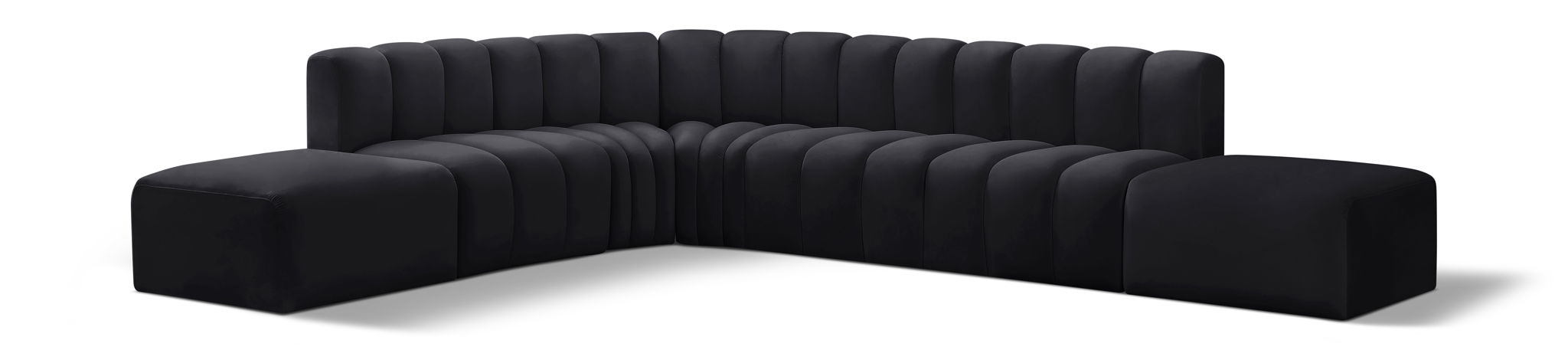 Arc 172" Velvet Upholstered 7pc. Modular Sectional