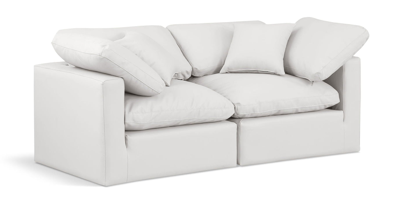 Indulge 70" Vegan Leather Upholstered 2pc. Modular Loveseat