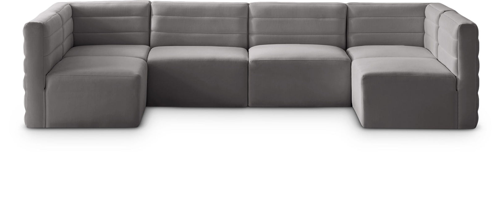 Quincy 126" Velvet Upholstered Comfort 6pc. Modular Sectional
