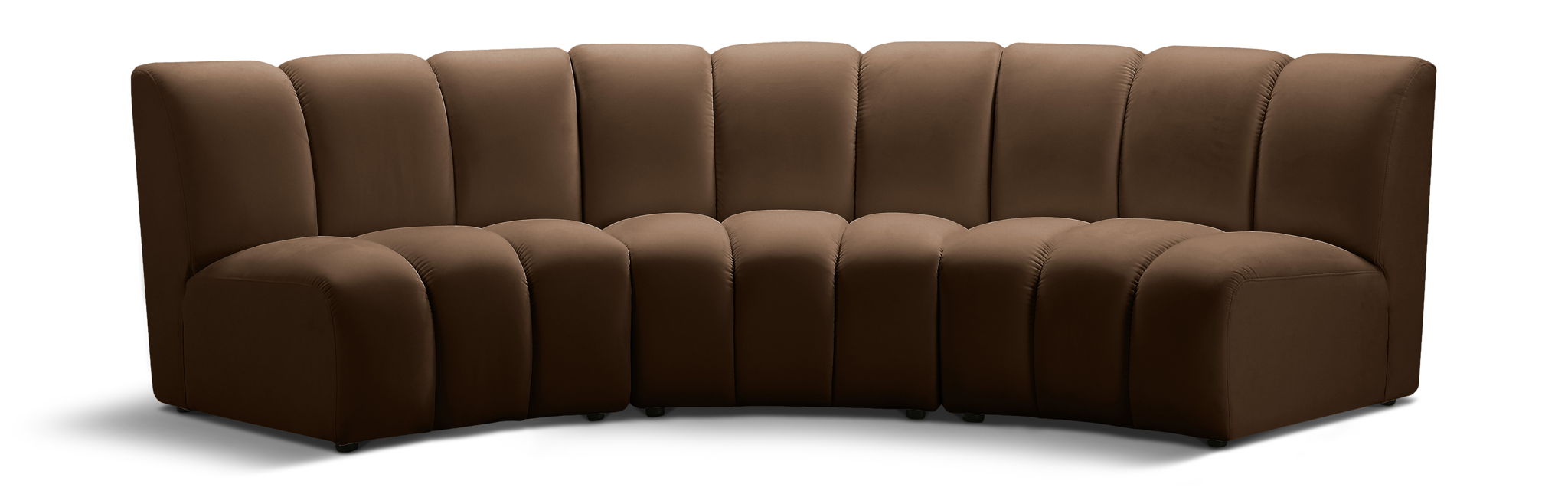 Infinity 119" Velvet Upholstered 3pc. Modular Sectional