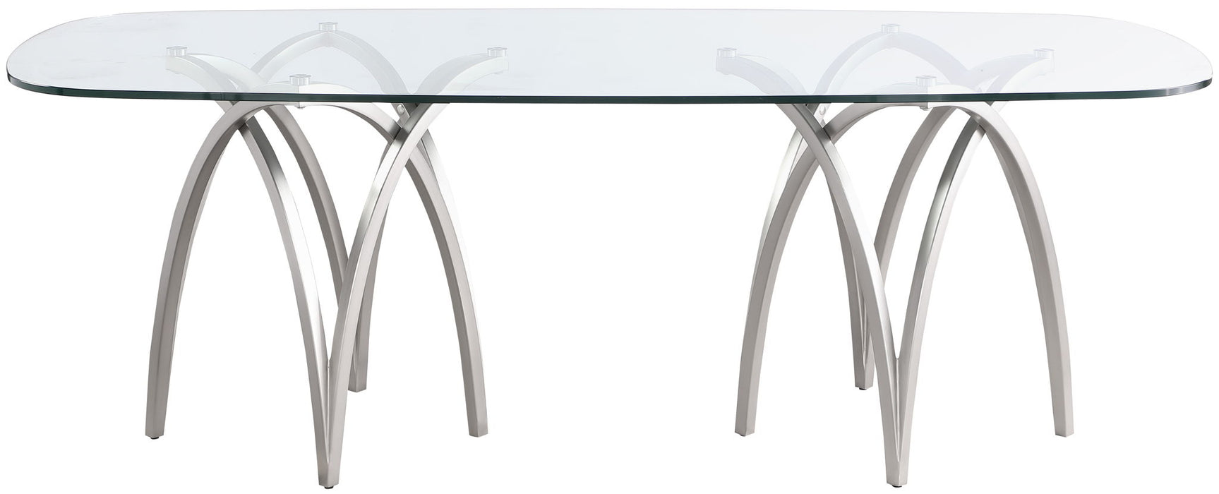 Madelyn 90.5" Glass Top And Metal Base Dining Table