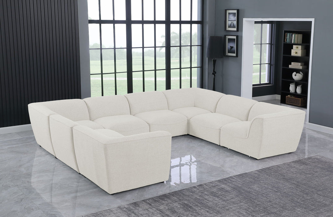 Miramar 142" Linen Textured Fabric Upholstered 8pc. Modular Sectional