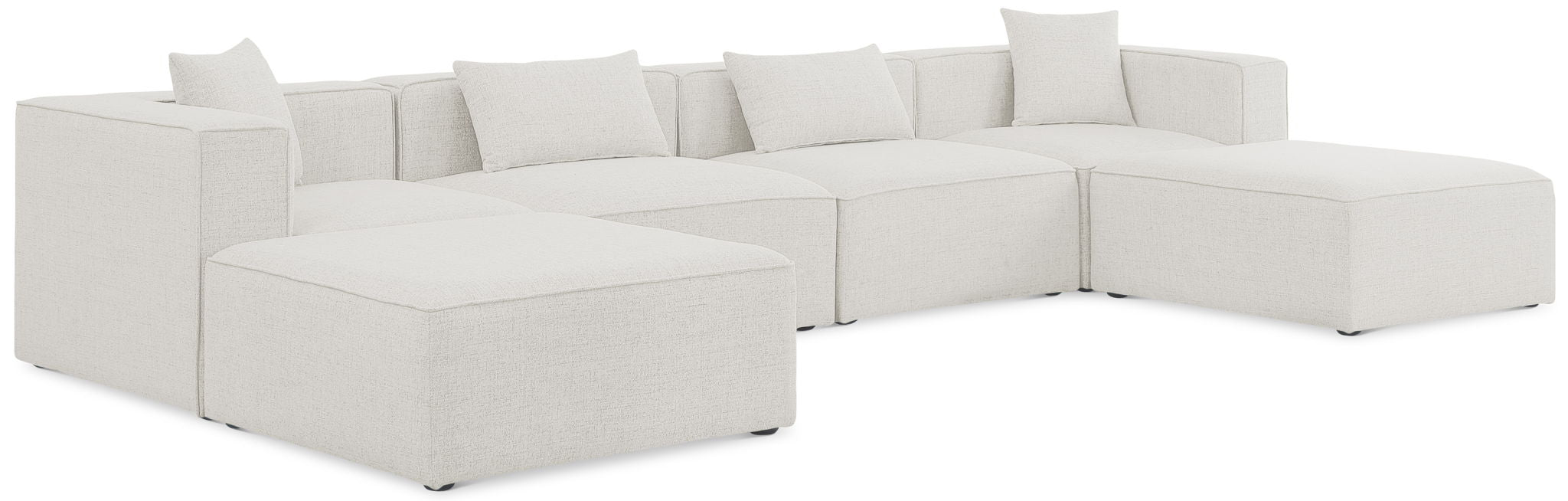 Cube 144" Fabric Upholstered 6pc Modular Sectional