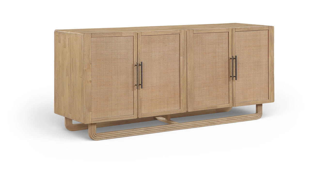 Sova Cane, Solid Wood And Oak Veneer Sideboard/Buffet