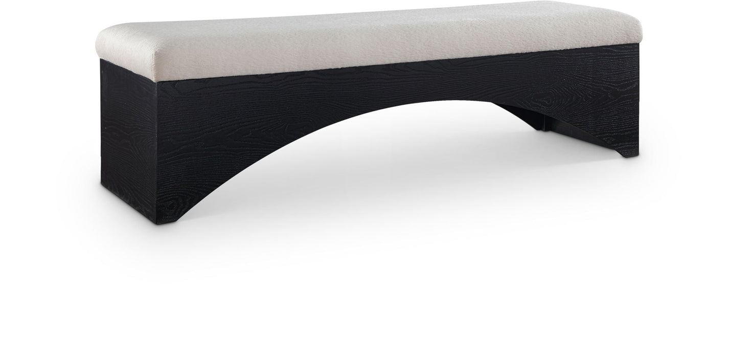 Lawson Velour Fur Fabric Upholstered Bench