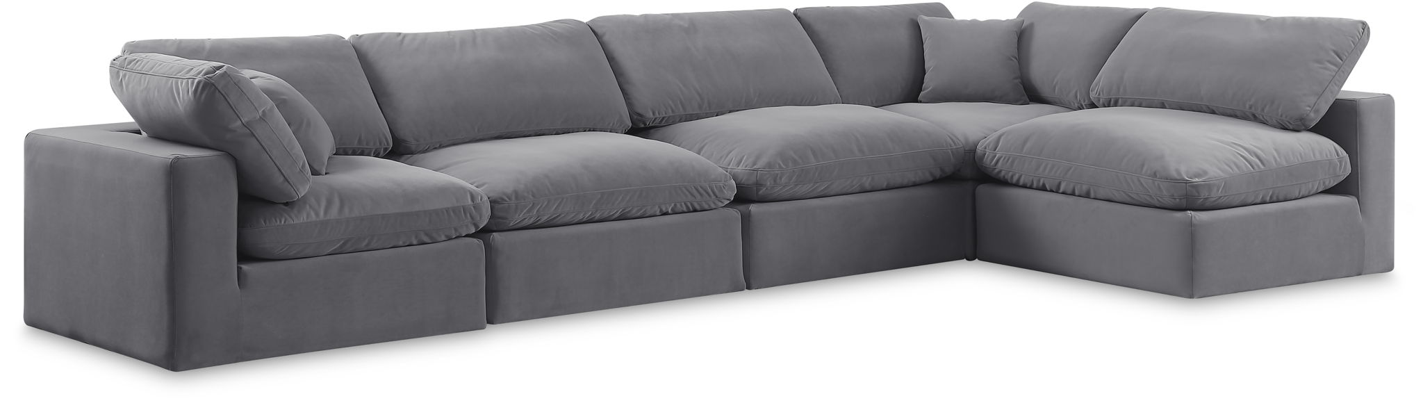 Comfy 158" Velvet Upholstered 5pc. Modular Sectional