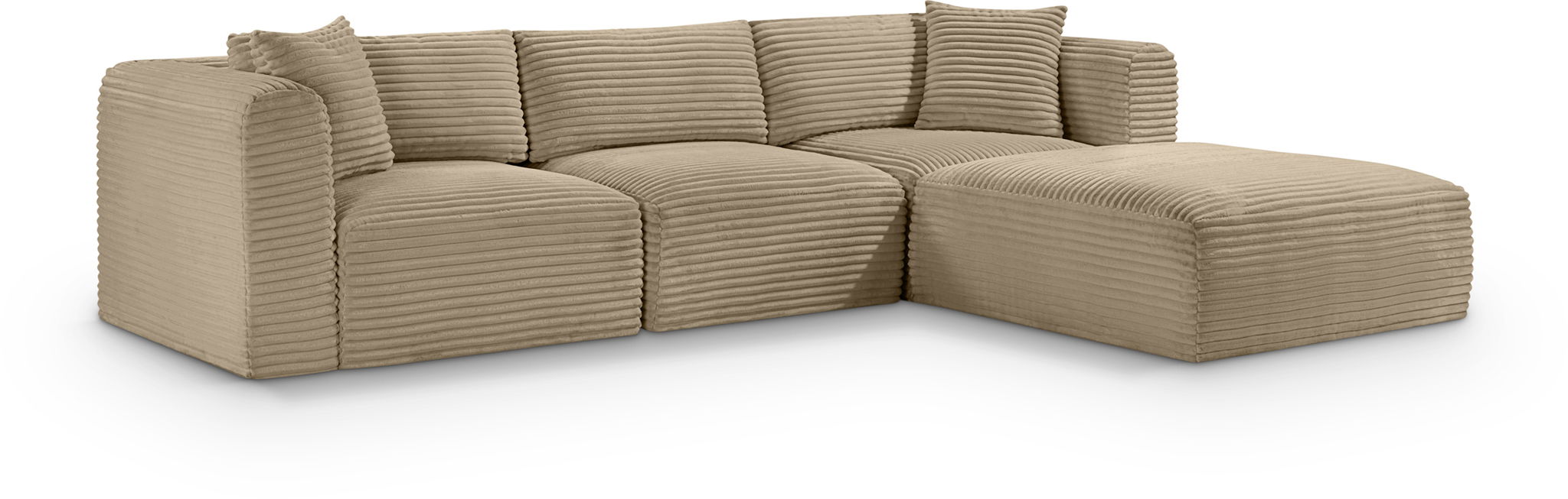 Shaggy 109" Corduroy Performance Fabric Upholstered Modular Sectional
