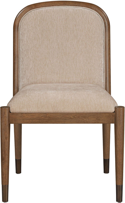 Silla auxiliar de comedor tapizada de tela Cambria