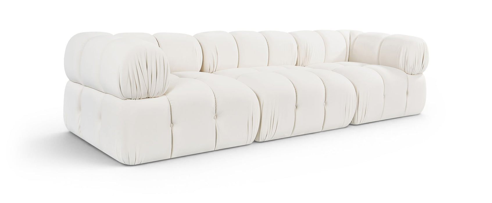 Orin 111" Velvet Performance Fabric Upholstered 3 Pc. Modular Sofa