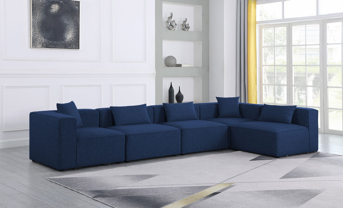 Cube 144" Fabric Upholstered 5pc Modular Sectional