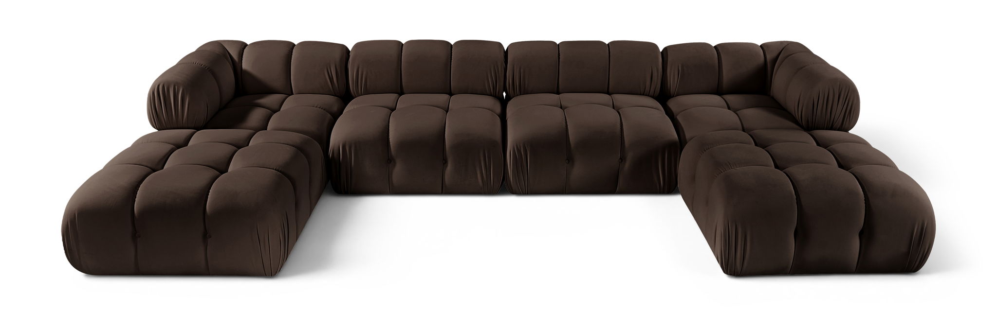 Seccional modular tapizado de terciopelo de alto rendimiento Orin de 148" de 6 piezas