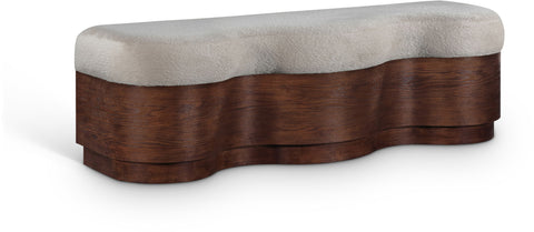 Savoy Velour Fur Fabric Upholstered Bench