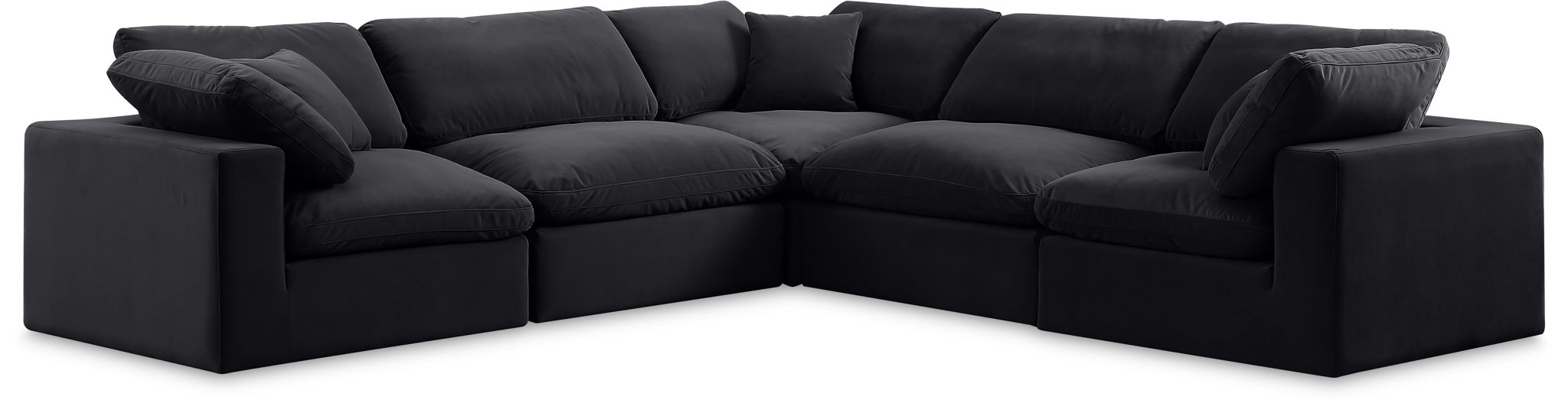 Seccional modular tapizado de terciopelo Comfy de 119" de 5 piezas