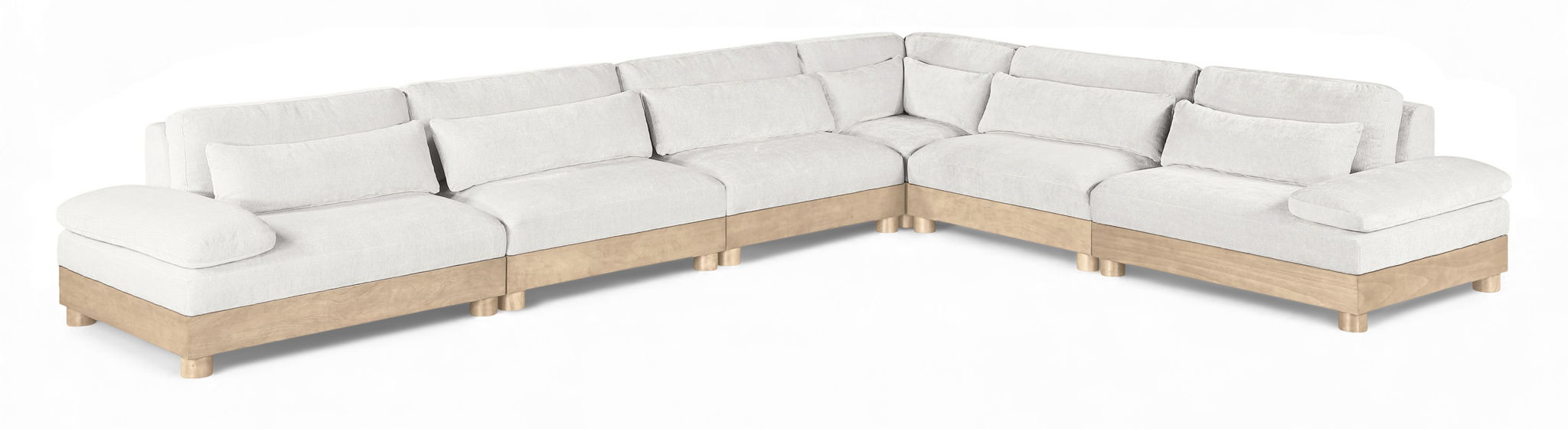 Turin 167.75" Chenille Fabric Upholstered 6pc. Modular Sectional