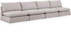 Mackenzie 160" Linen Textured Fabric Upholstered 4pc. Armless Modular Sofa