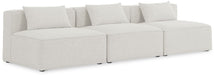 Cube 108" Fabric Upholstered 3pc. Armless Modular Sofa