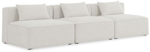 Cube 108" Fabric Upholstered 3pc. Armless Modular Sofa