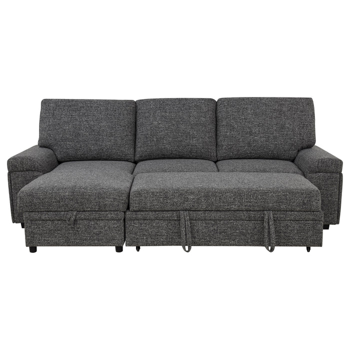 Demko Sleeper Sectional Sofa with Speaker and Storage Chaise Granite