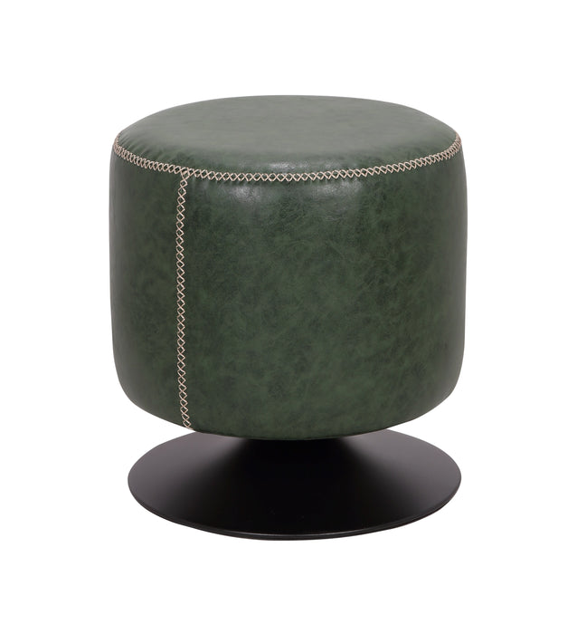 Round Vintage Upholstered Ottoman 5035-OT-GRN
