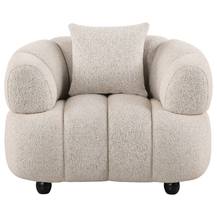 Whitney Contemporary Channel Tufted Woven Fabric Upholstered Accent Chair