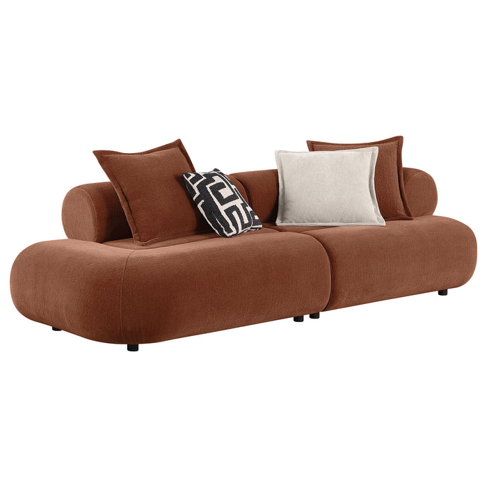Byrne 105-inch Chenille Modular Bumper Sectional Sofa Rust
