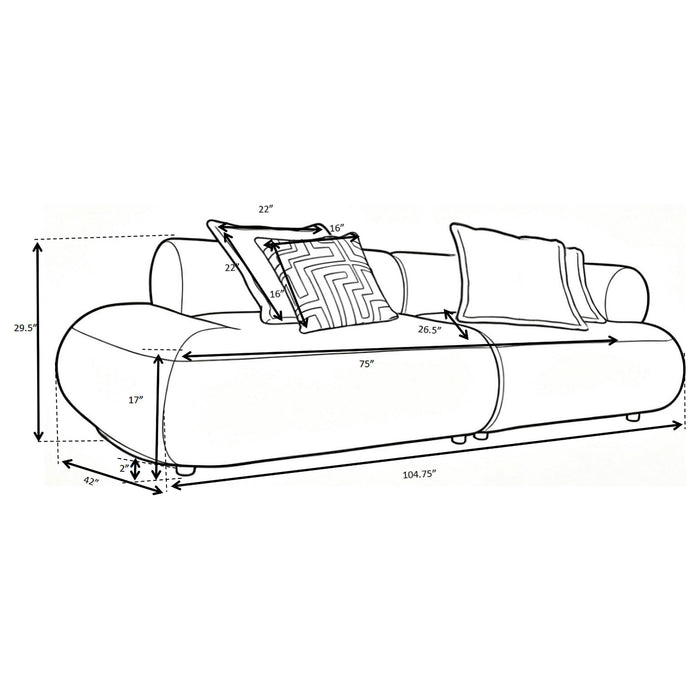 Byrne 105-inch Chenille Modular Bumper Sectional Sofa Rust
