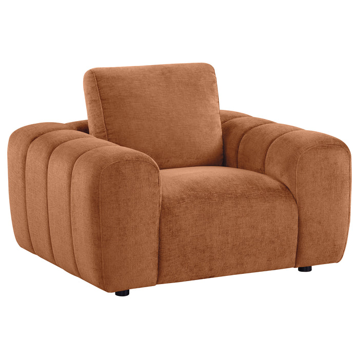 Juego de sofás tapizado de chenilla Burnett de 4 piezas - naranja quemado