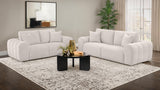 Burnett Chenille Upholstered Wide Arm Loveseat Ivory
