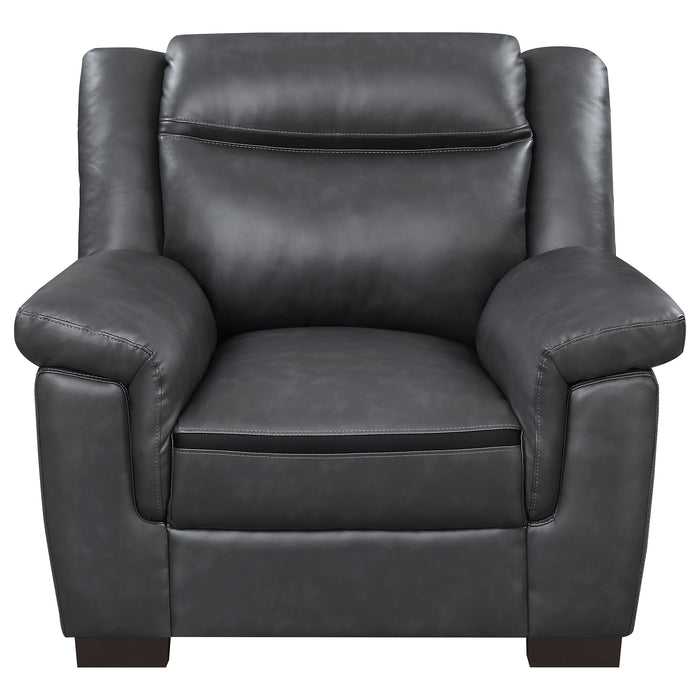 Arabella Upholstered Padded Arm Accent Chair Grey