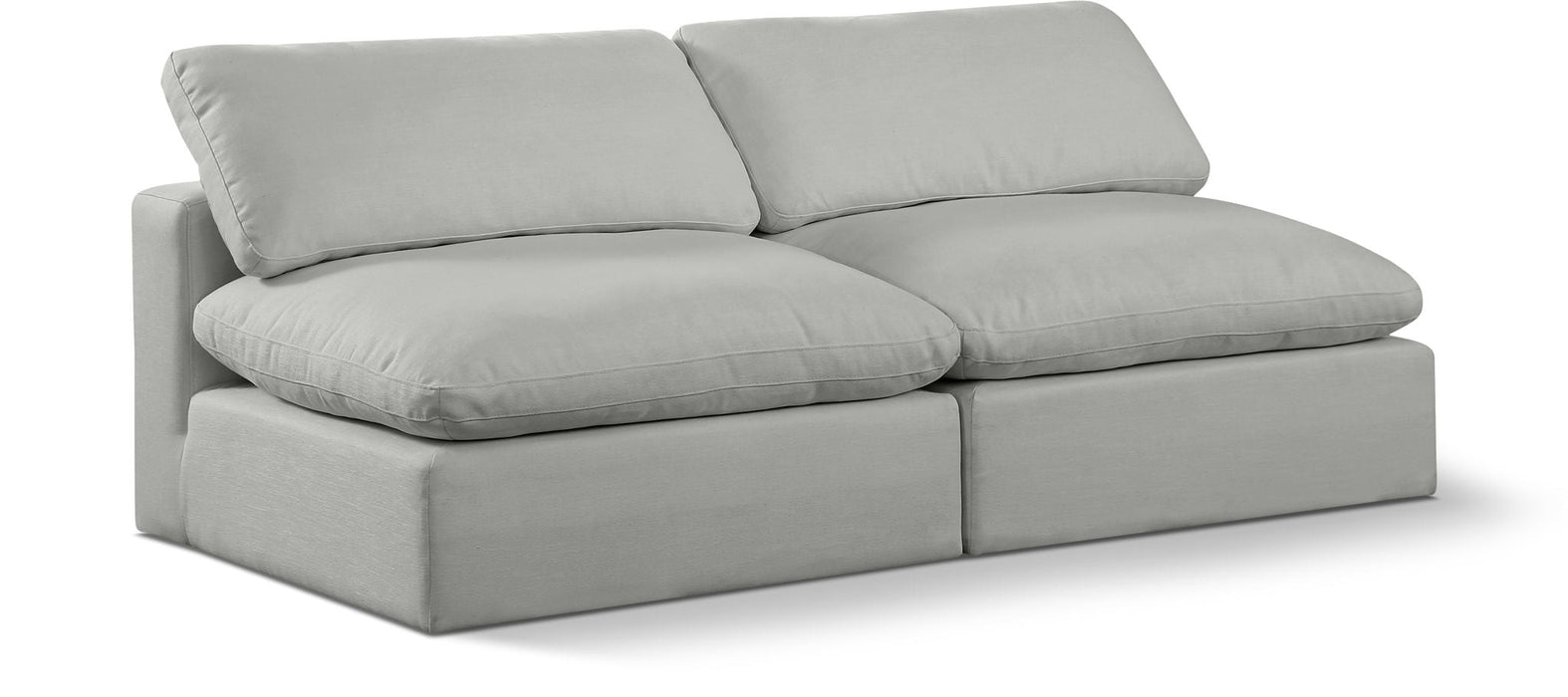 Comfy 78" Linen Textured Fabric Upholstered 2pc. Armless Modular Loveseat