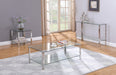 Contemporary Rectangular Glass & Stainless Steel Cocktail Table 5080-CT