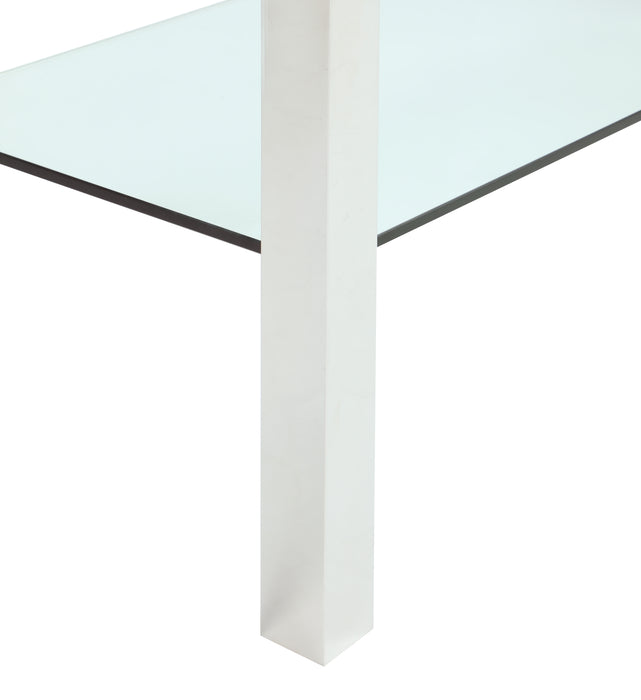 Contemporary Rectangular Glass & Stainless Steel Sofa Table 5080-ST