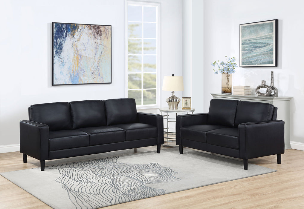 Ruth 2-piece Upholstered Track Arm Sofa Set Grey