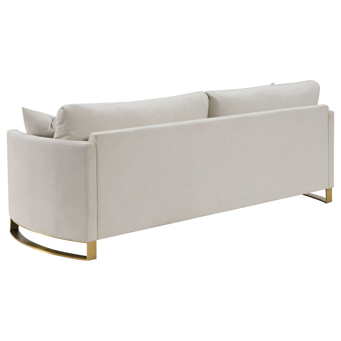 Juego de sofás tapizado con brazos arqueados Corliss de 3 piezas - beige