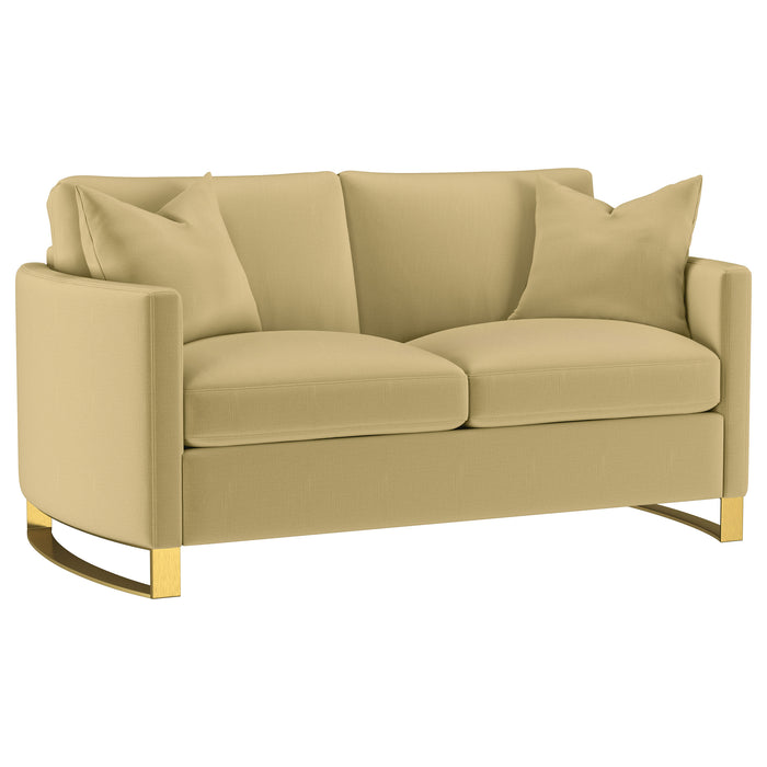 Corliss 3-piece Velvet Upholstered Sofa Set Camel